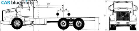 1989 Volvo NL10 6x4 Rigid Truck blueprint