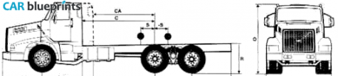 1989 Volvo NL12 6x4 Rigid Truck blueprint