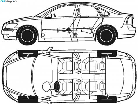 2005 Volvo S40 Sedan blueprint