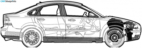 2005 Volvo S40 T5 Sedan blueprint