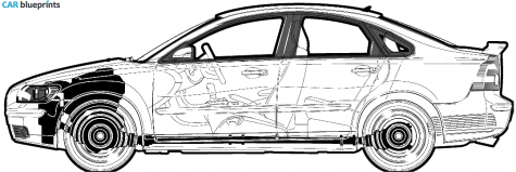 2005 Volvo S40 T5 Sedan blueprint