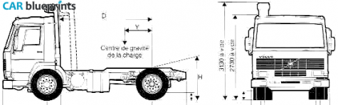 1988 Volvo TFL7A 4x2 Truck blueprint