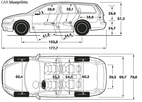 2009 Volvo V50 Wagon blueprint