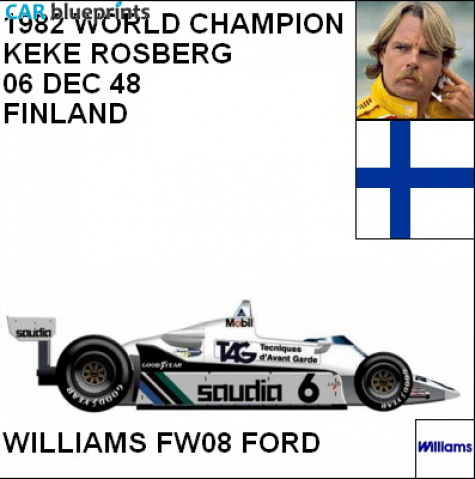 1982 Williams FW08 Ford F1 OW blueprint
