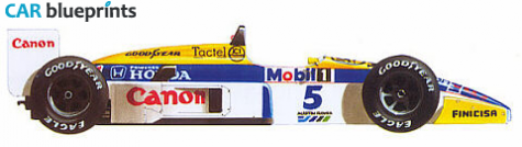 1986 Williams FW11 Honda F1 GP OW blueprint