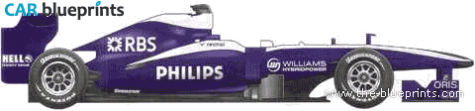 2010 Williams Cosworth FW32 F1 GP OW blueprint