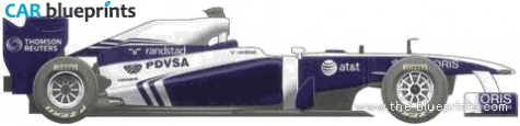 2011 Williams Cosworth FW33 F1 GP OW blueprint