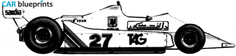1980 Williams FW07B F1 OW blueprint