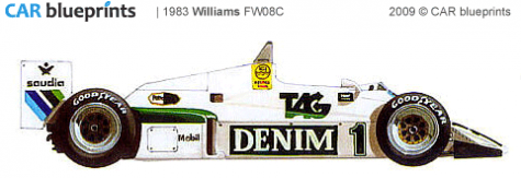 1983 Williams FW08C F1 OW blueprint