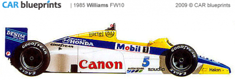 1985 Williams FW10 F1 OW blueprint