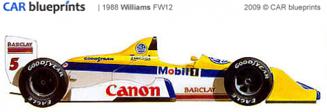 1988 Williams FW12 F1 OW blueprint