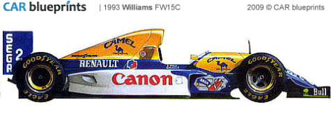 1993 Williams FW15C F1 OW blueprint