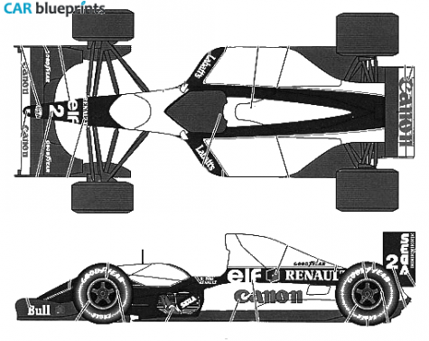 1993 Williams FW15C World Champion OW blueprint