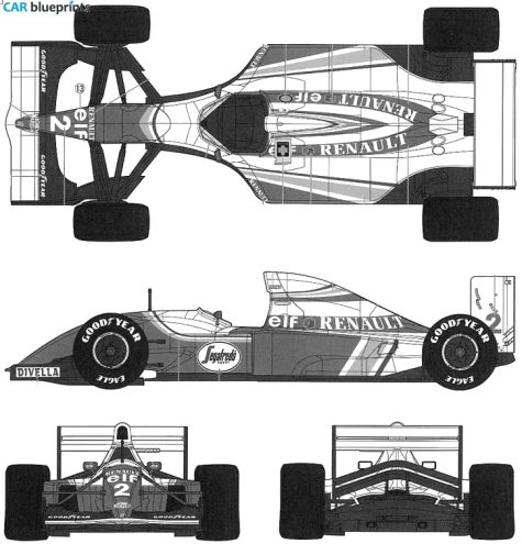 1994 Williams FW16 F1 GP OW blueprint