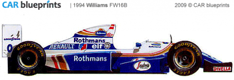 1994 Williams FW16B F1 OW blueprint