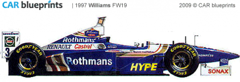 1997 Williams FW19 F1 OW blueprint