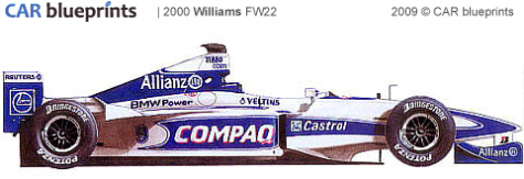 2000 Williams FW22 F1 OW blueprint