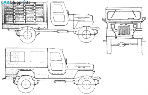 1954 Willys Colombia Jeep CJ 3B Pick-up blueprint