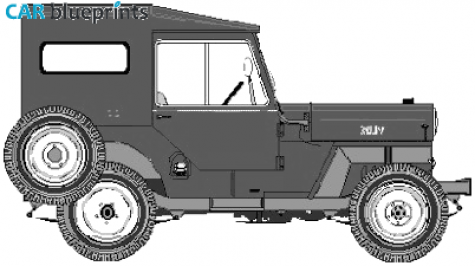 1953 Willys Jeep CJ-3B SUV blueprint