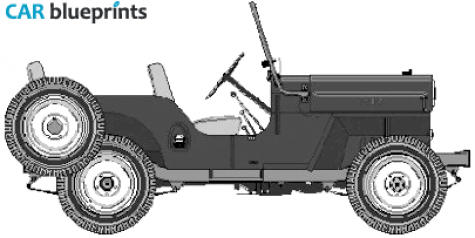 1953 Willys Jeep CJ-3B Cabriolet blueprint