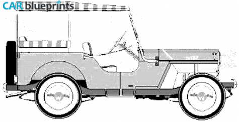 1953 Willys Jeep DJ-3A Surrey Cabriolet blueprint