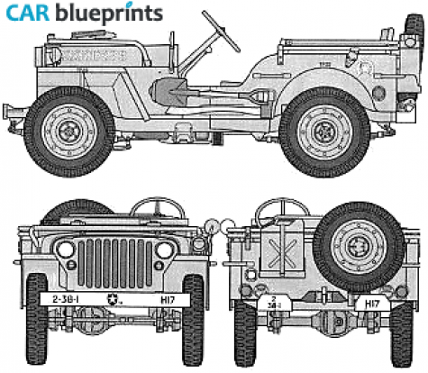 1941 Willys Jeep MB SUV blueprint