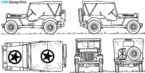 1942 Willys Jeep MB SUV blueprint