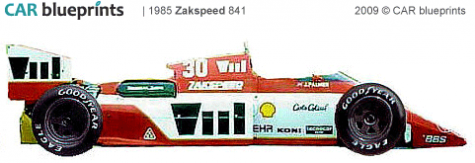 1985 Zakspeed 841 F1 OW blueprint