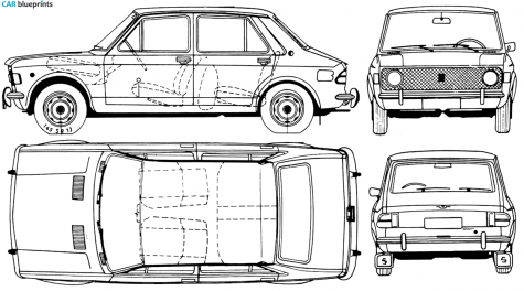 1980 Zastava Yugo 1100 Sedan blueprint