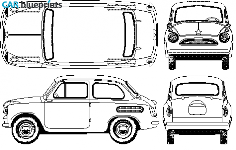 1960 ZAZ 965 Hatchback blueprint