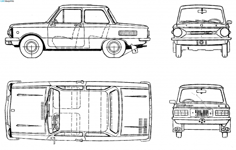 1979 ZAZ 968M Sedan blueprint