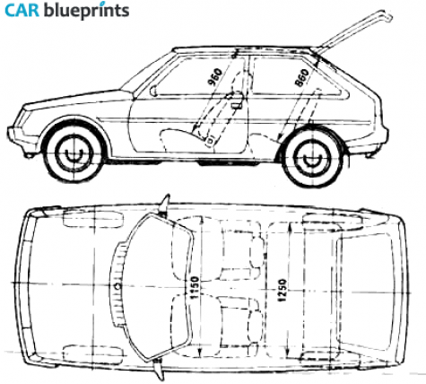 1988 ZAZ Tavria 1102 Hatchback blueprint