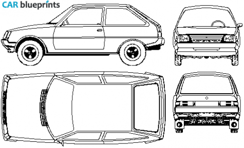 1995 ZAZ Tavria 1102 Hatchback blueprint