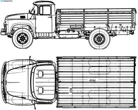 1962 ZIL 130 Truck blueprint