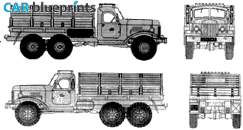 1958 ZIL 157 Truck blueprint