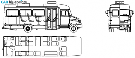 2006 ZIL 3250AO-13 igher Comfort Bus blueprint