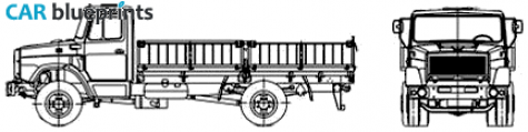 2006 ZIL 433110 Side Board Truck blueprint