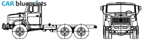 2006 ZIL 4334V2 Chassis and Pull Winch Truck blueprint