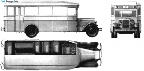 1935 ZIL 8 Bus blueprint