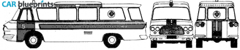 1962 ZIL 118 Yunost Ambulance Bus blueprint