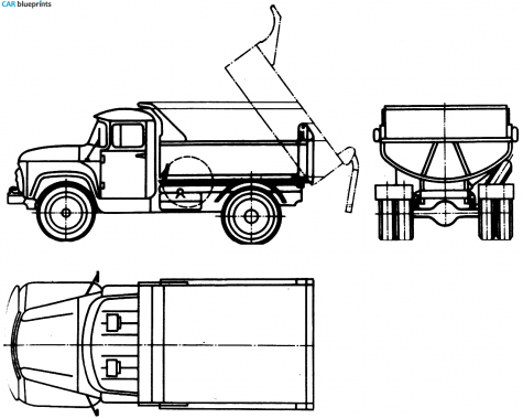 1964 ZIL MMZ-555 Truck blueprint