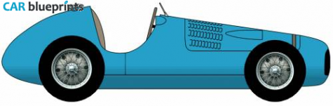 1951 Simca Gordini Type 11 F1 GP OW blueprint