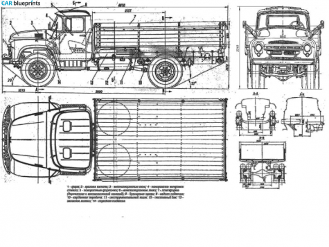 1962 ZIL 130 Truck blueprint